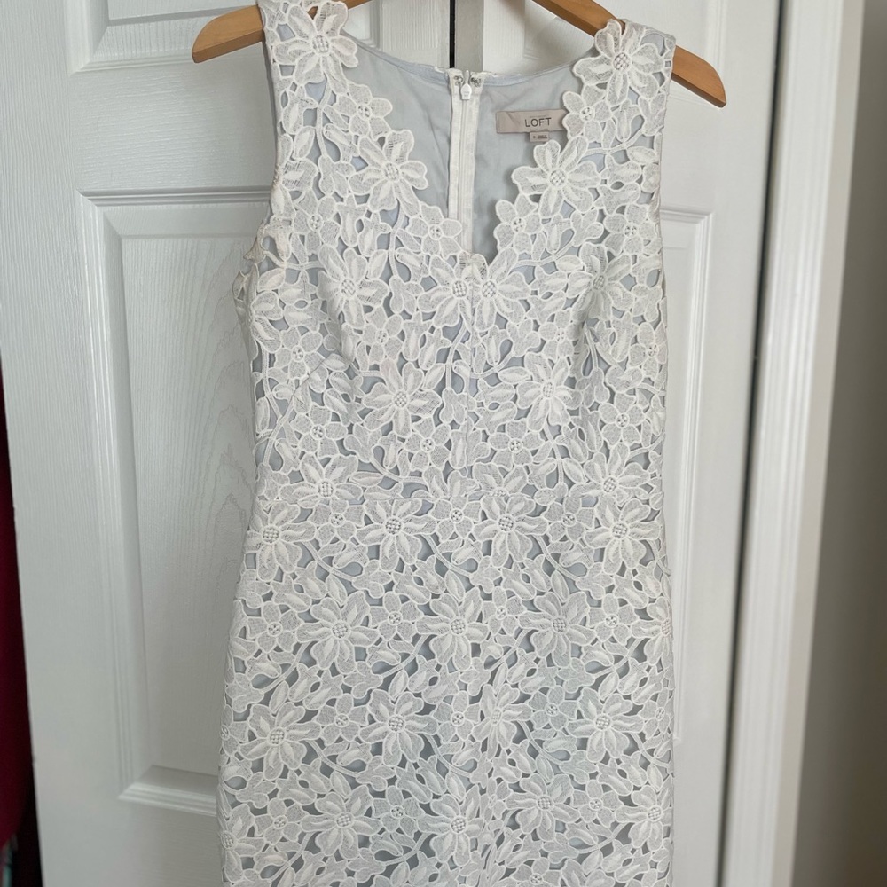 👗The Loft White Lace Dress 👗